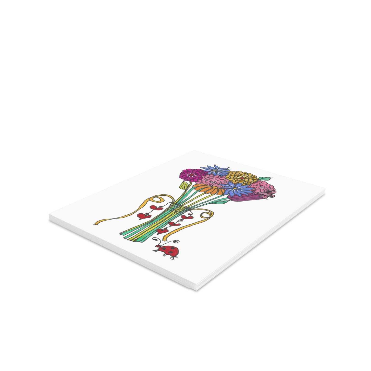 Flowers & Hearts Hand-tie Greeting cards (8, 16, or 24 pcs)