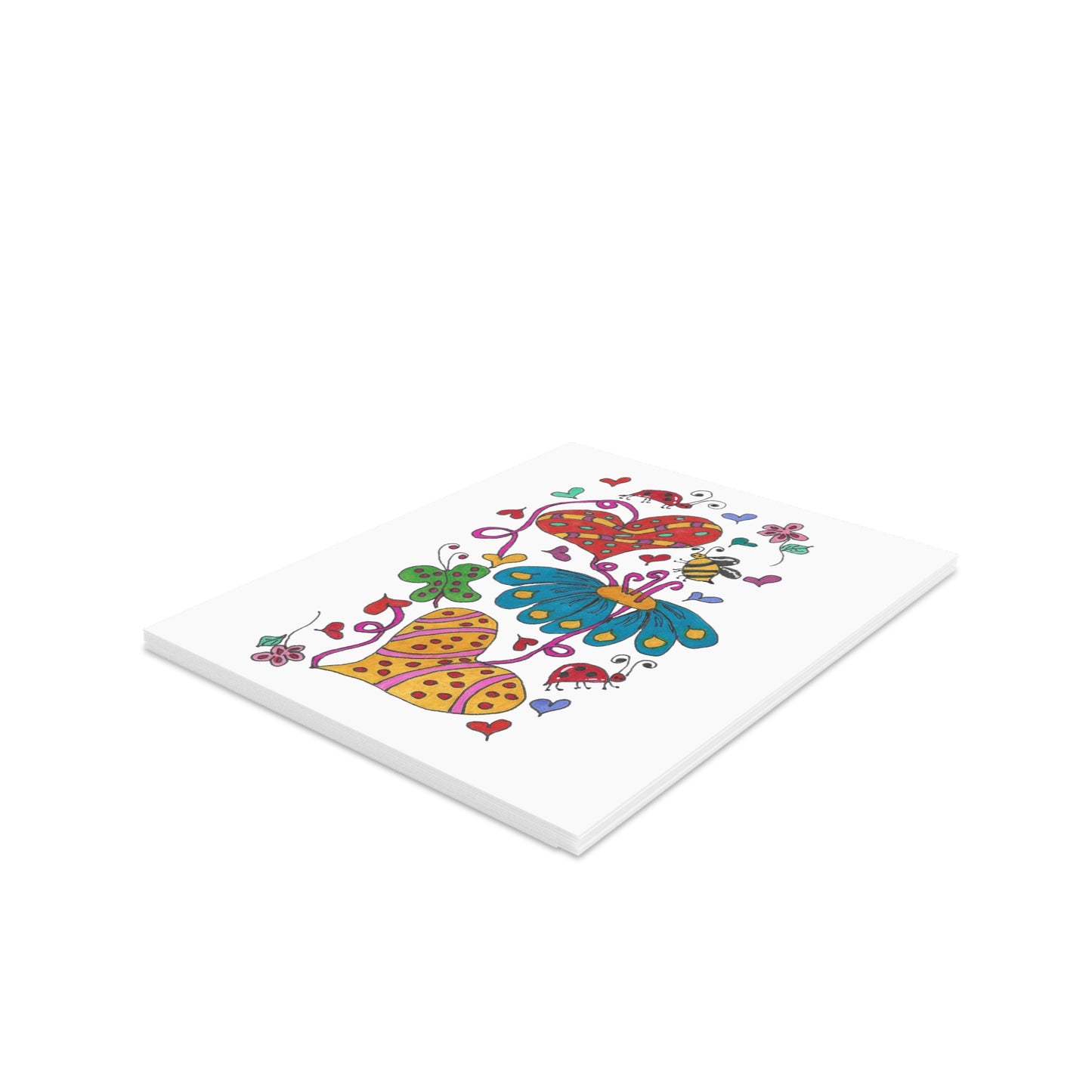 Hearts + Flowers + Bugs Greeting cards (8, 16, or 24 pcs)