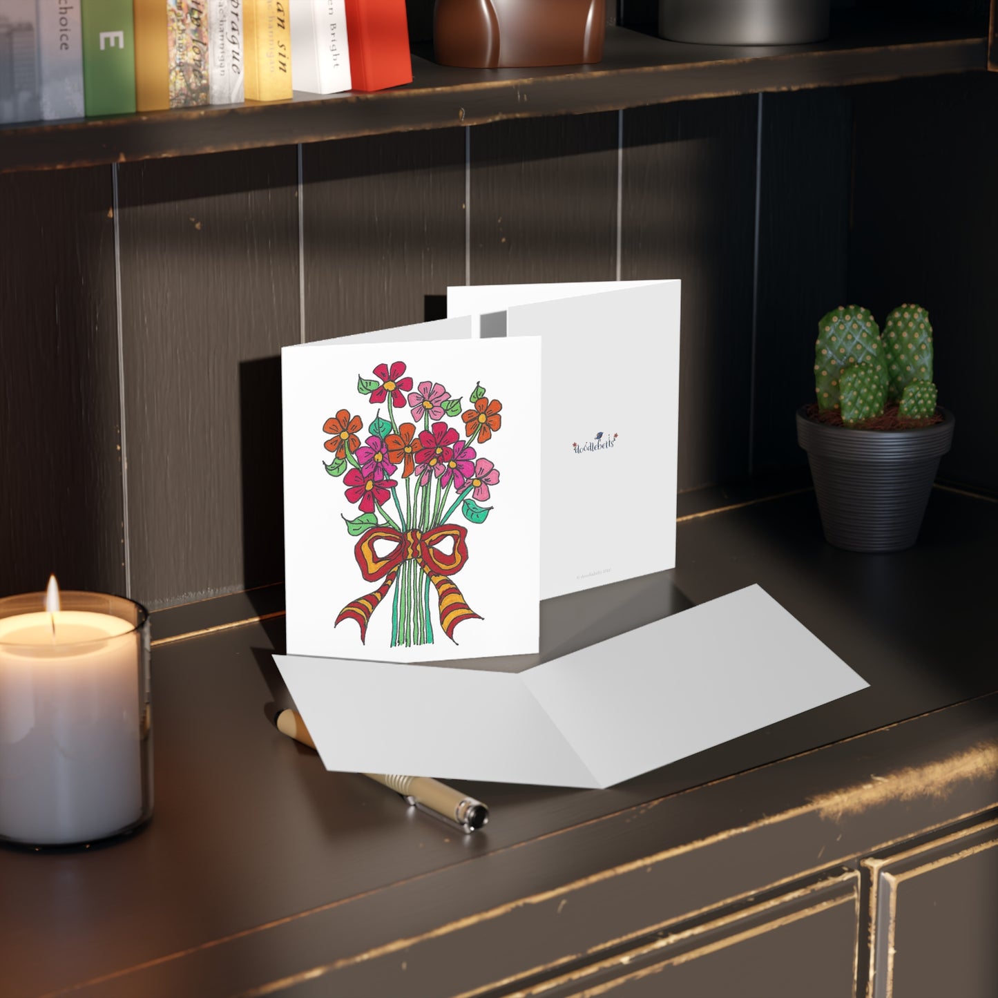 Pinks and Orange Wildflower Hand-tie Greeting cards (8, 16, or 24 pcs)
