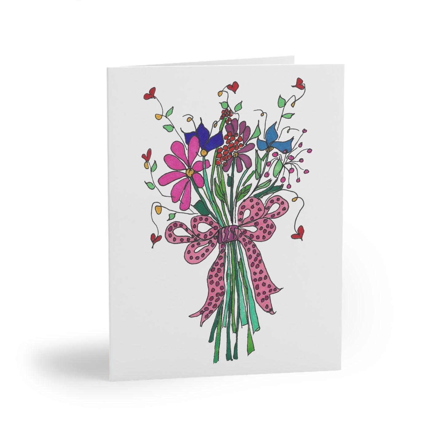 Buy Wildflowers and Hearts Hand-tie Greeting Cards Today