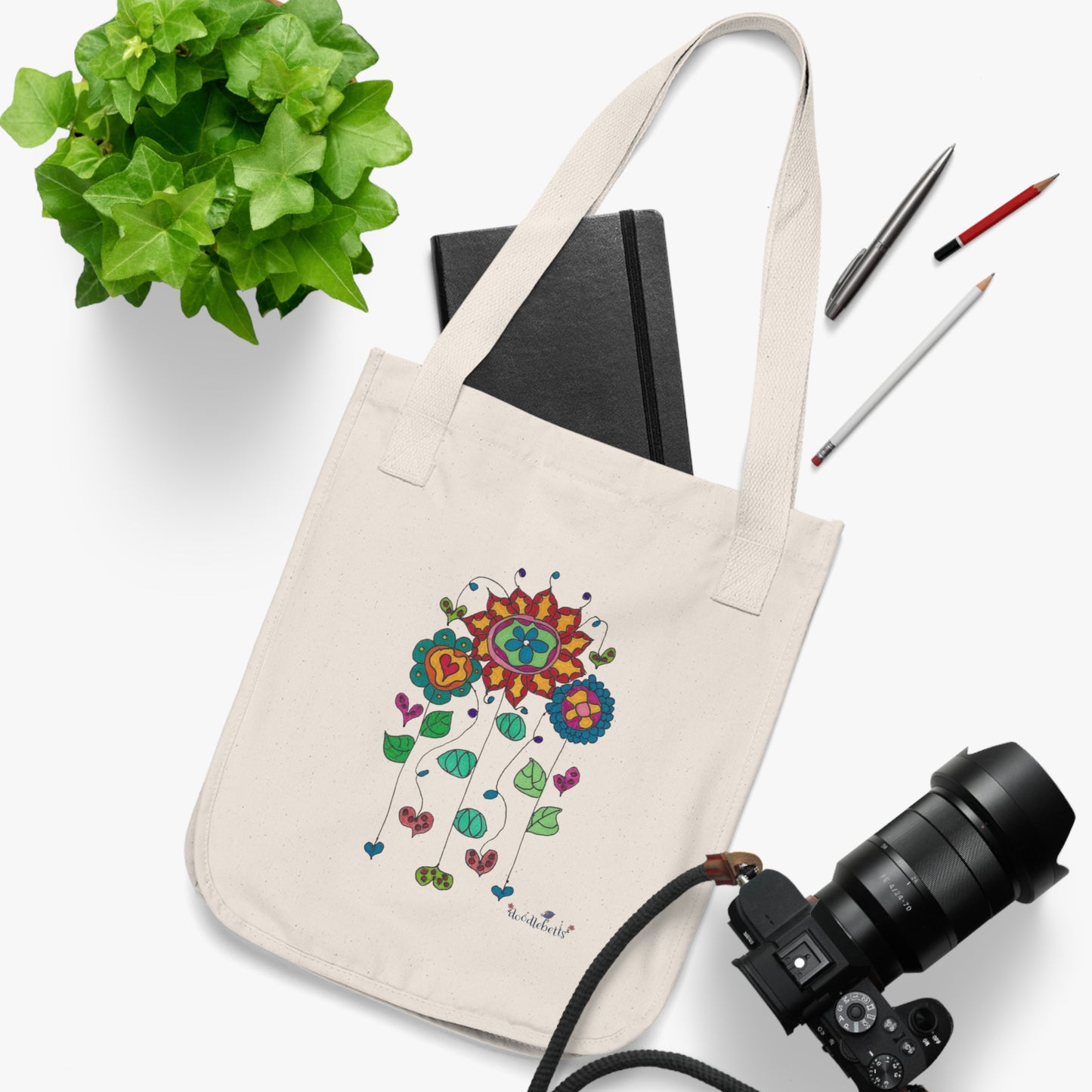 Whimsy Flowers Eco-Friendly Tote - medium