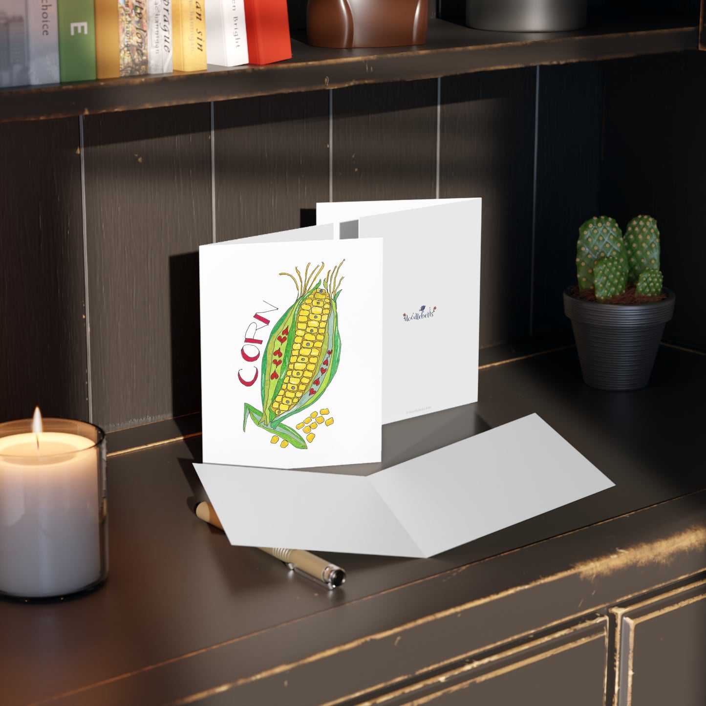 Ear of Corn Greeting Card Set — Cute Corn Note Cards (8/16/24 pcs)