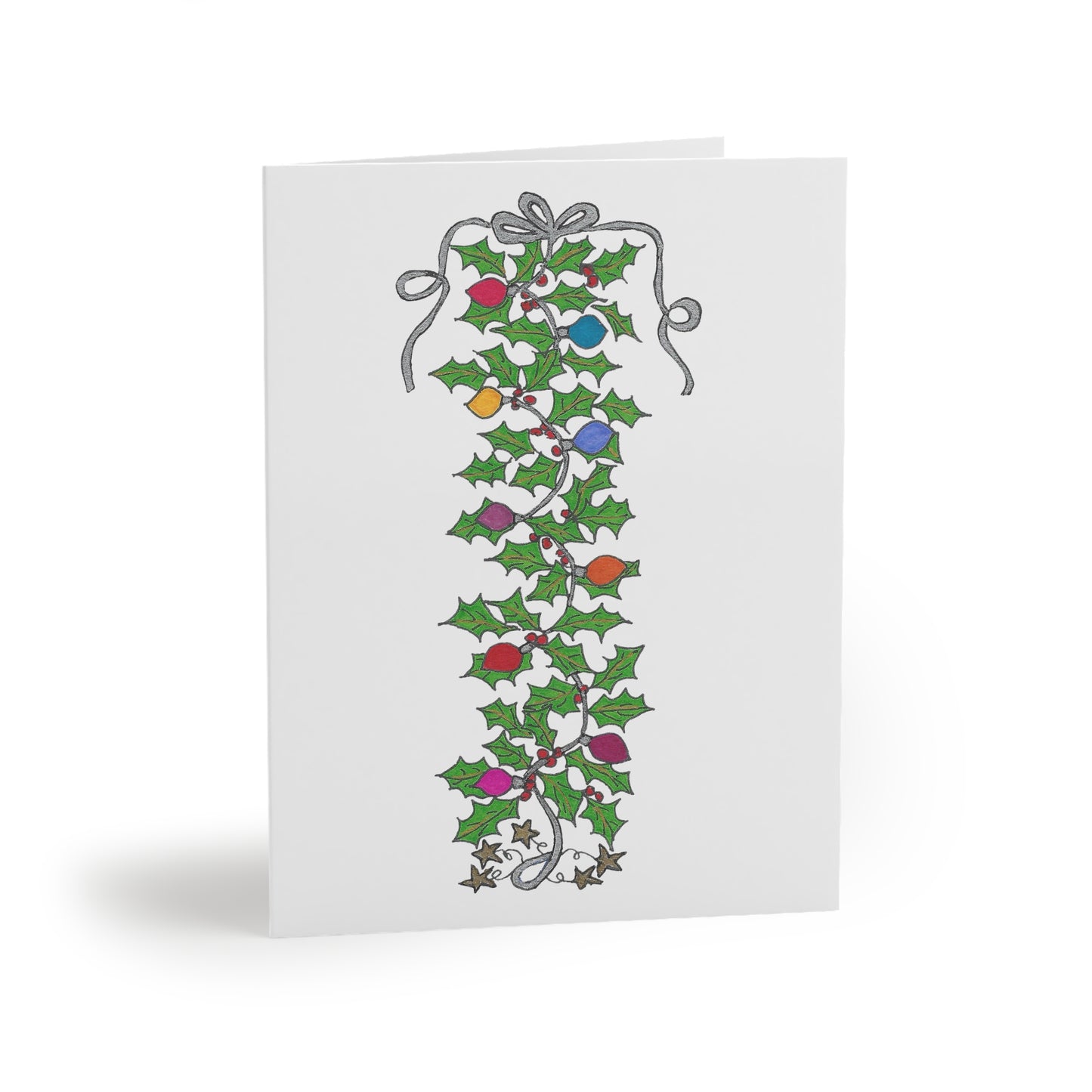 Holly & Lights Greeting cards (8, 16, or 24 pcs)
