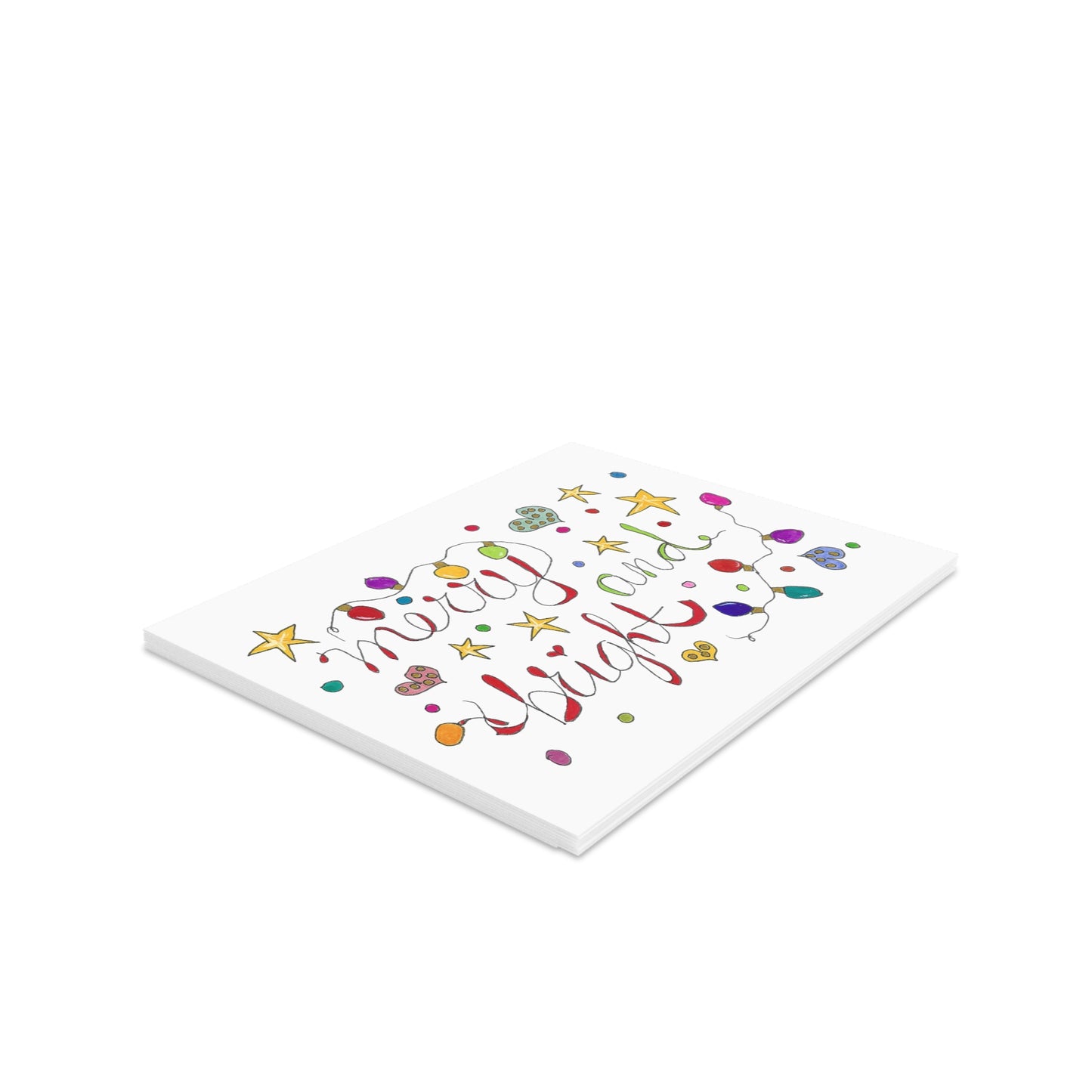 Merry and Bright Greeting cards (8, 16, or 24 pcs)