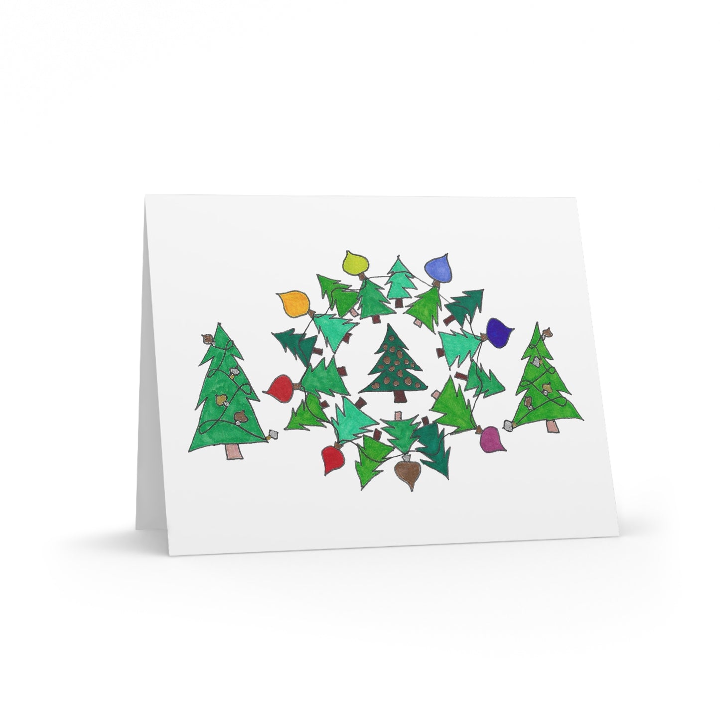Christmas Trees & Lights Greeting cards (8, 16, or 24 pcs)