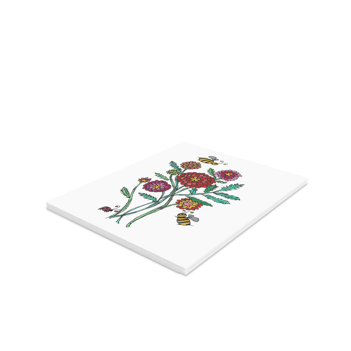 Dahlias and Bees Everyday Cards