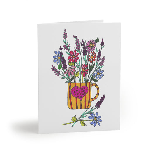 Mug of Flowers Greeting cards (8, 16, or 24 pcs)