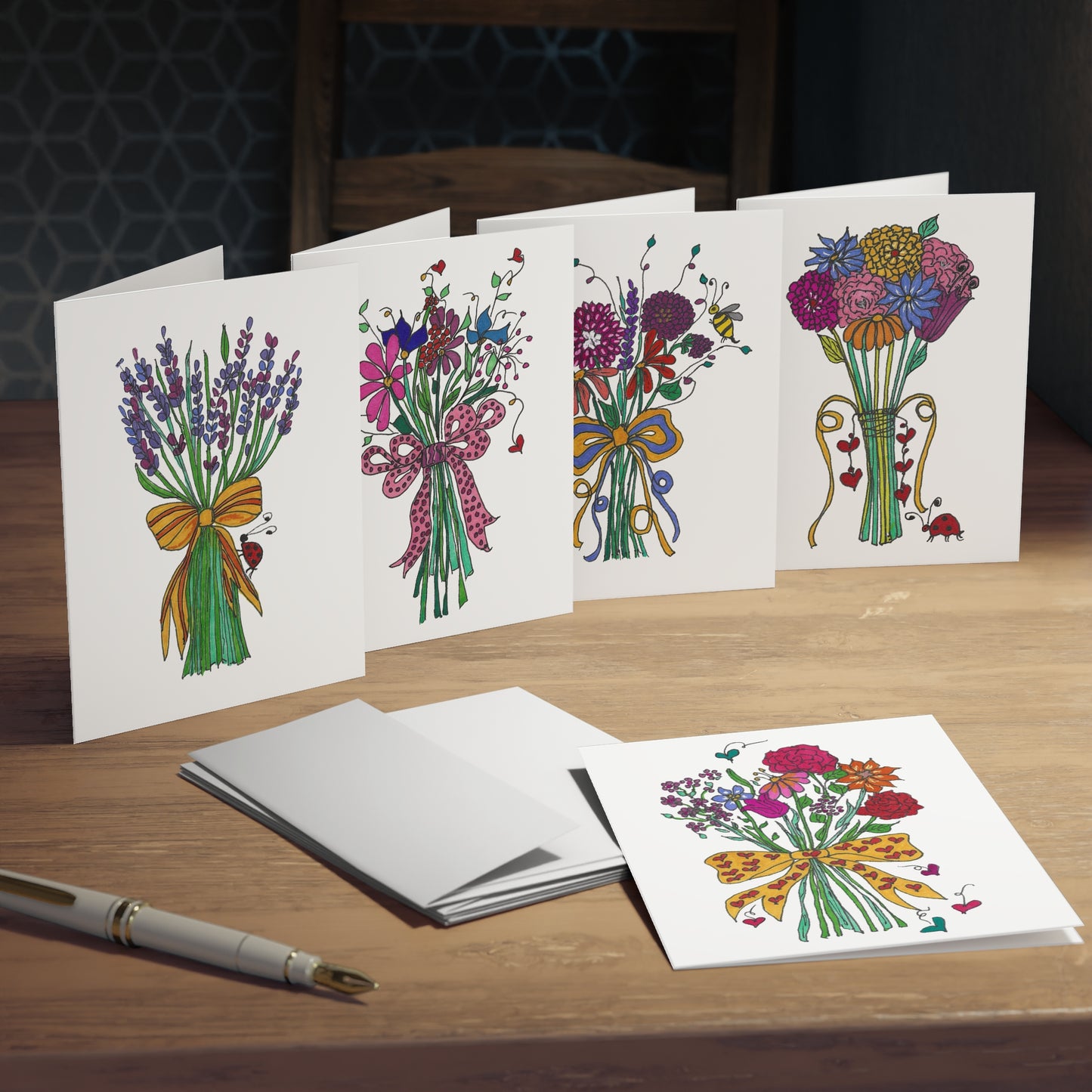 Hand-ties Greeting Card Set, 5 Designs for Every Occasion