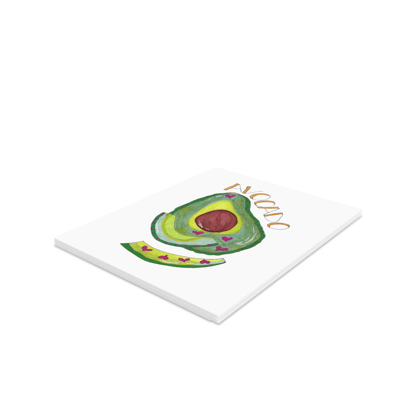 Avocado Greeting Cards — Sliced Avocado Note Cards (Sets of 8/16/24)