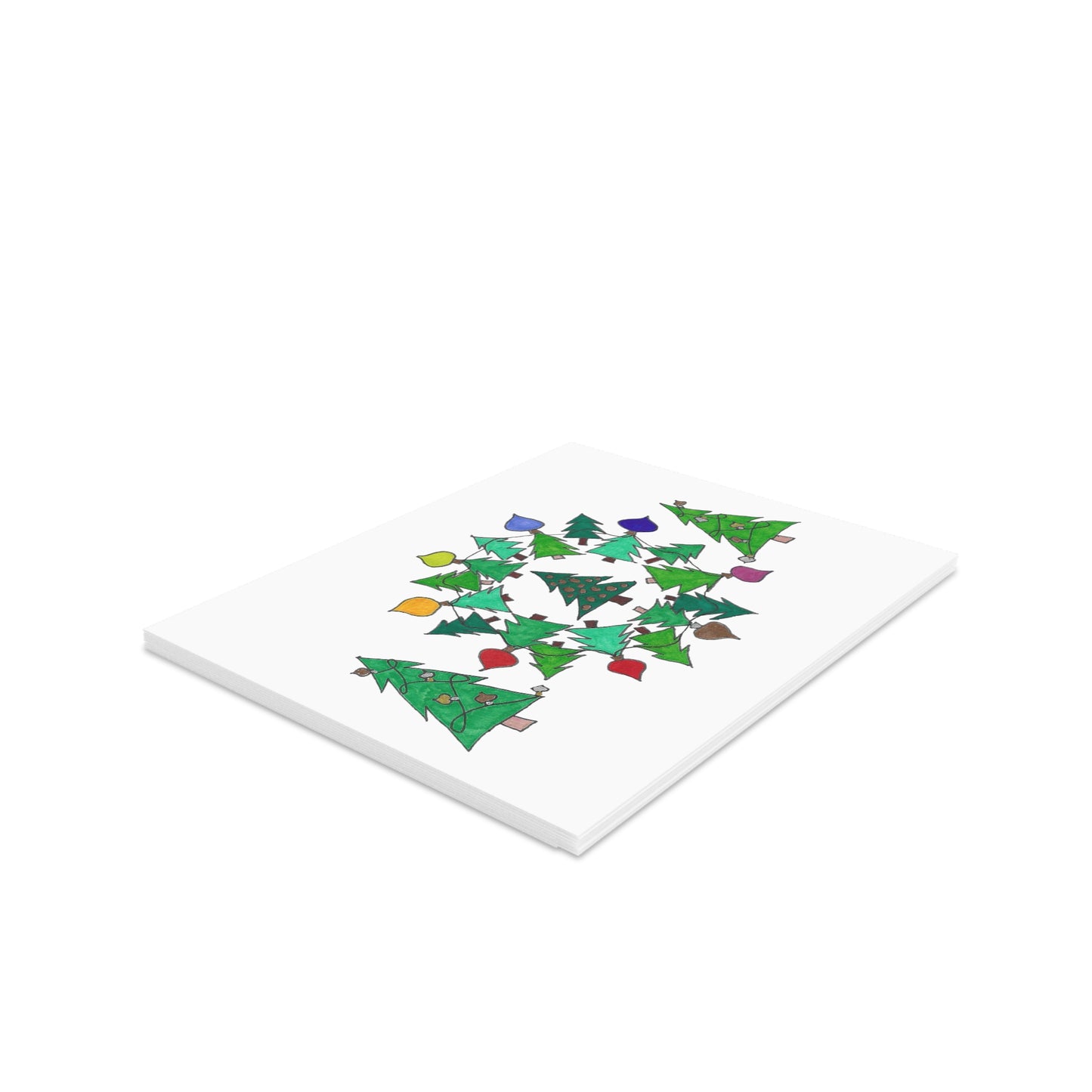Christmas Trees & Lights Greeting cards (8, 16, or 24 pcs)