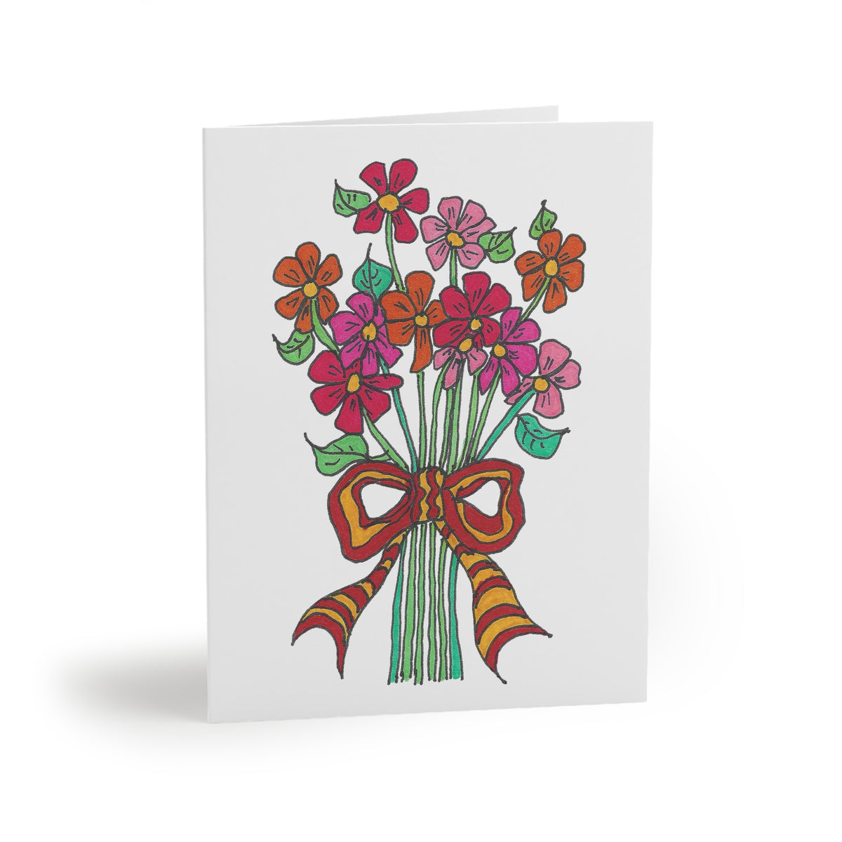 Pinks and Orange Wildflower Hand-tie Everyday Cards
