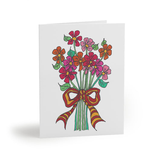 Pinks and Orange Wildflower Hand-tie Greeting cards (8, 16, or 24 pcs)