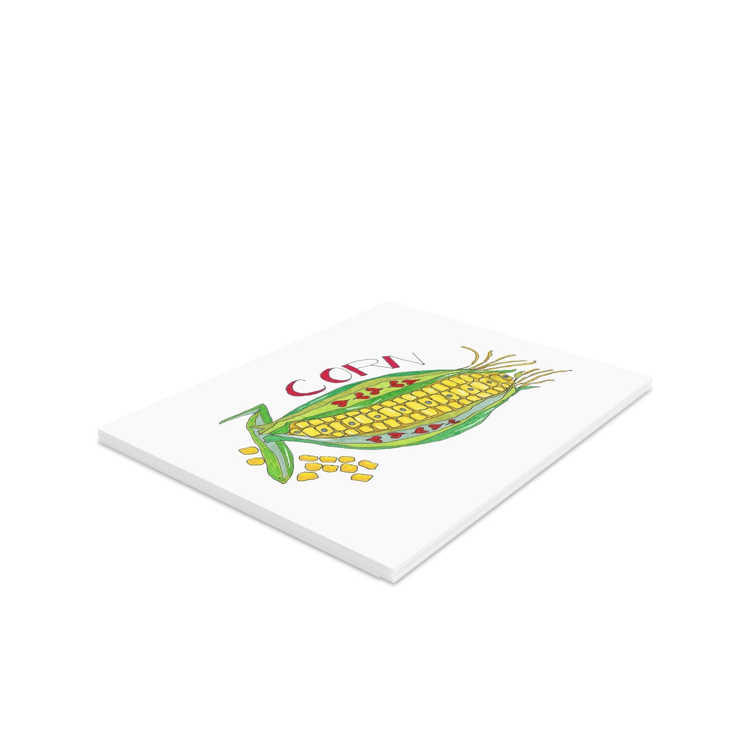 Ear of Corn Greeting Card Set — Cute Corn Note Cards (8/16/24 pcs)