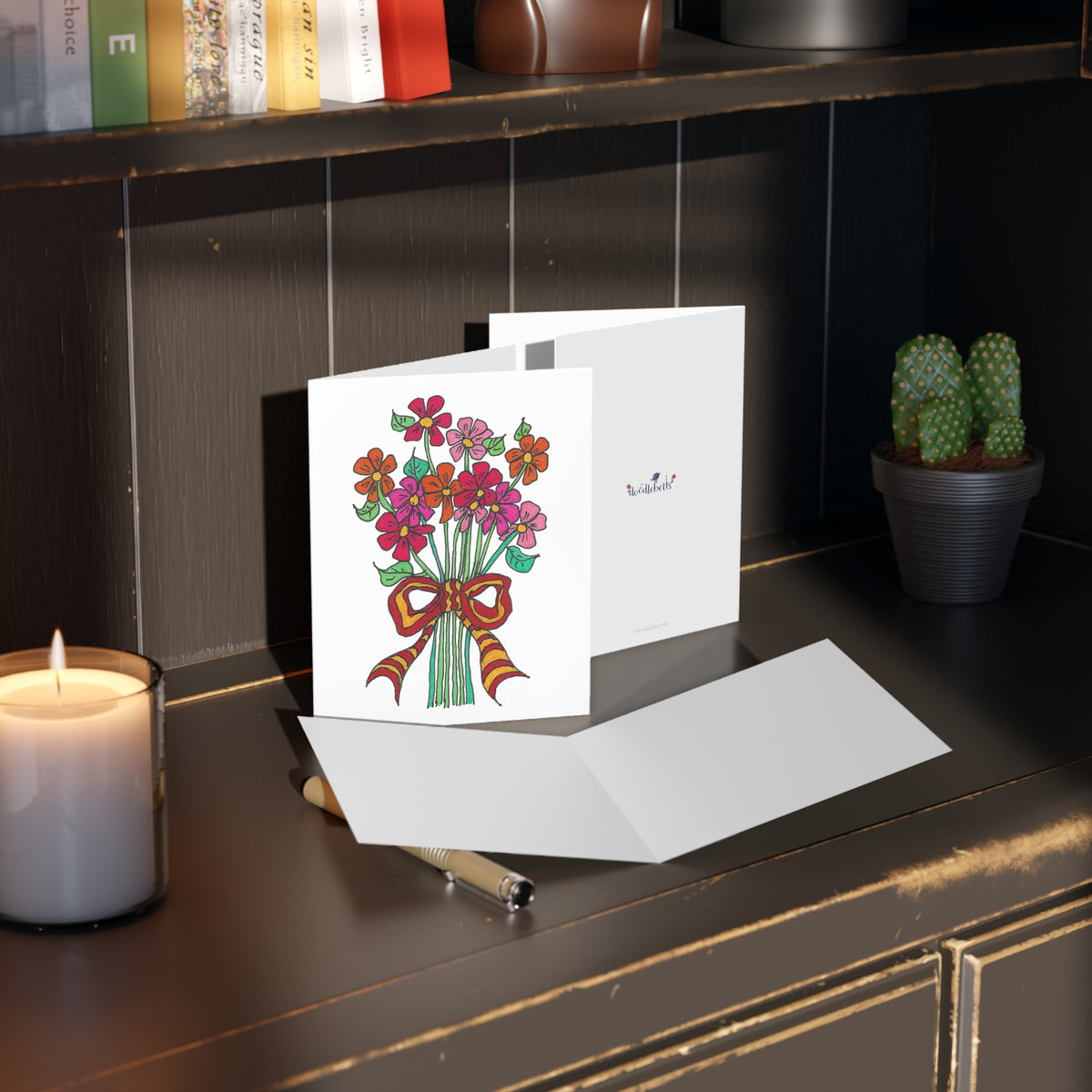 Pinks and Orange Wildflower Hand-tie Everyday Cards