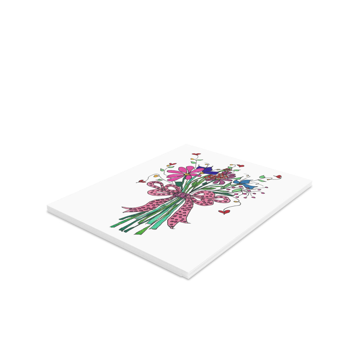 Wildflowers and Hearts Hand-tie Everyday Cards