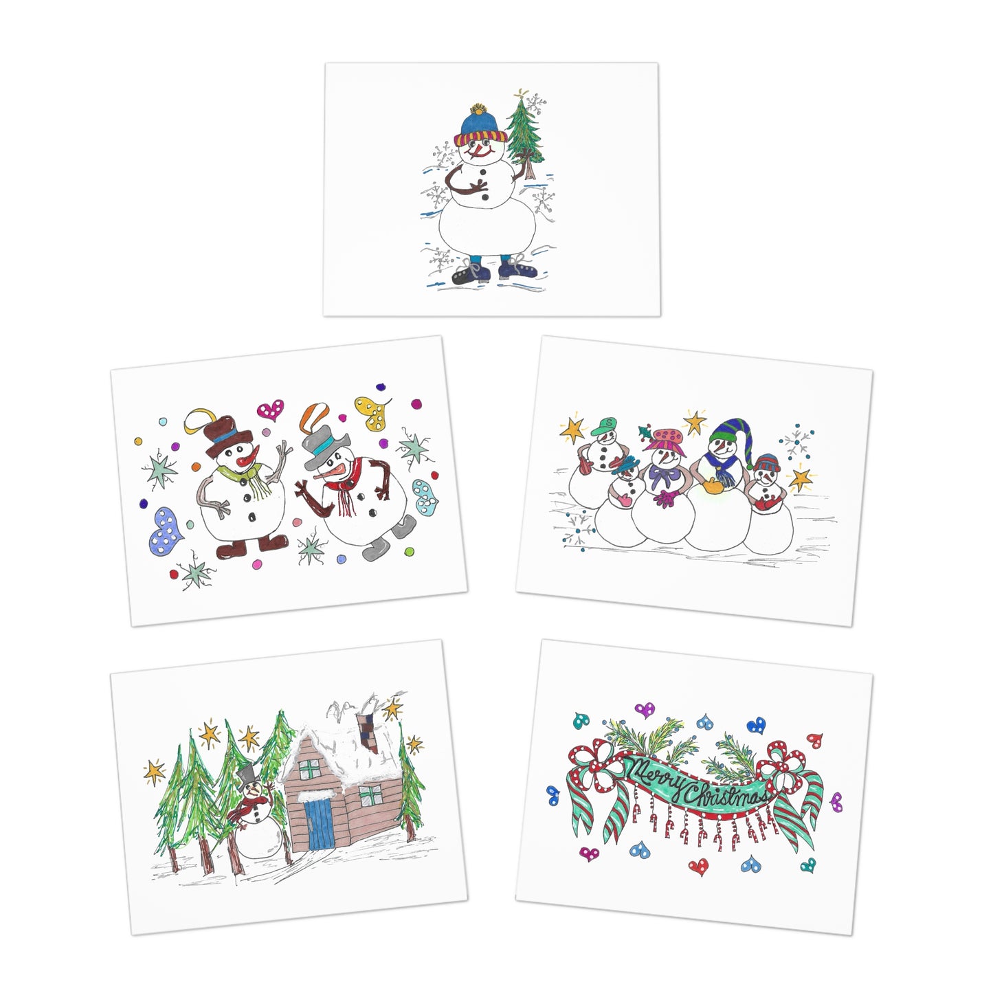 Love, The Frosties Greeting Card Multipack, 5 Festive Designs