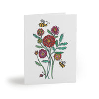 Buy Dahlias and Bees Greeting Cards (8, 16, or 24 pcs) – Colorful Floral Sets