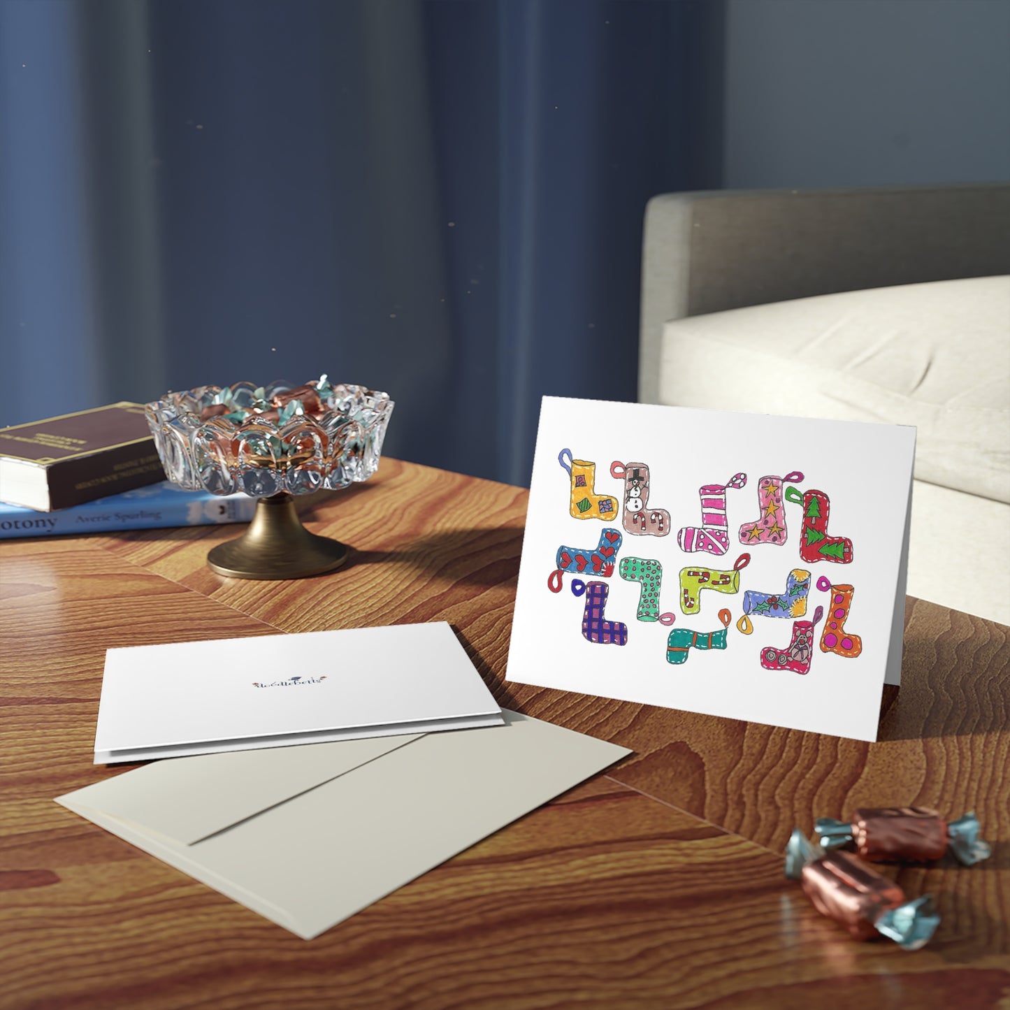 Christmas Stockings Greeting cards (8, 16, or 24 pcs)