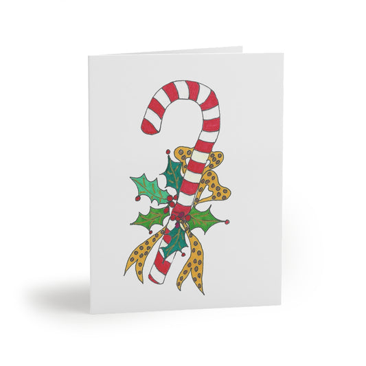 Candy Cane & Holly Greeting cards (8, 16, or 24 pcs)