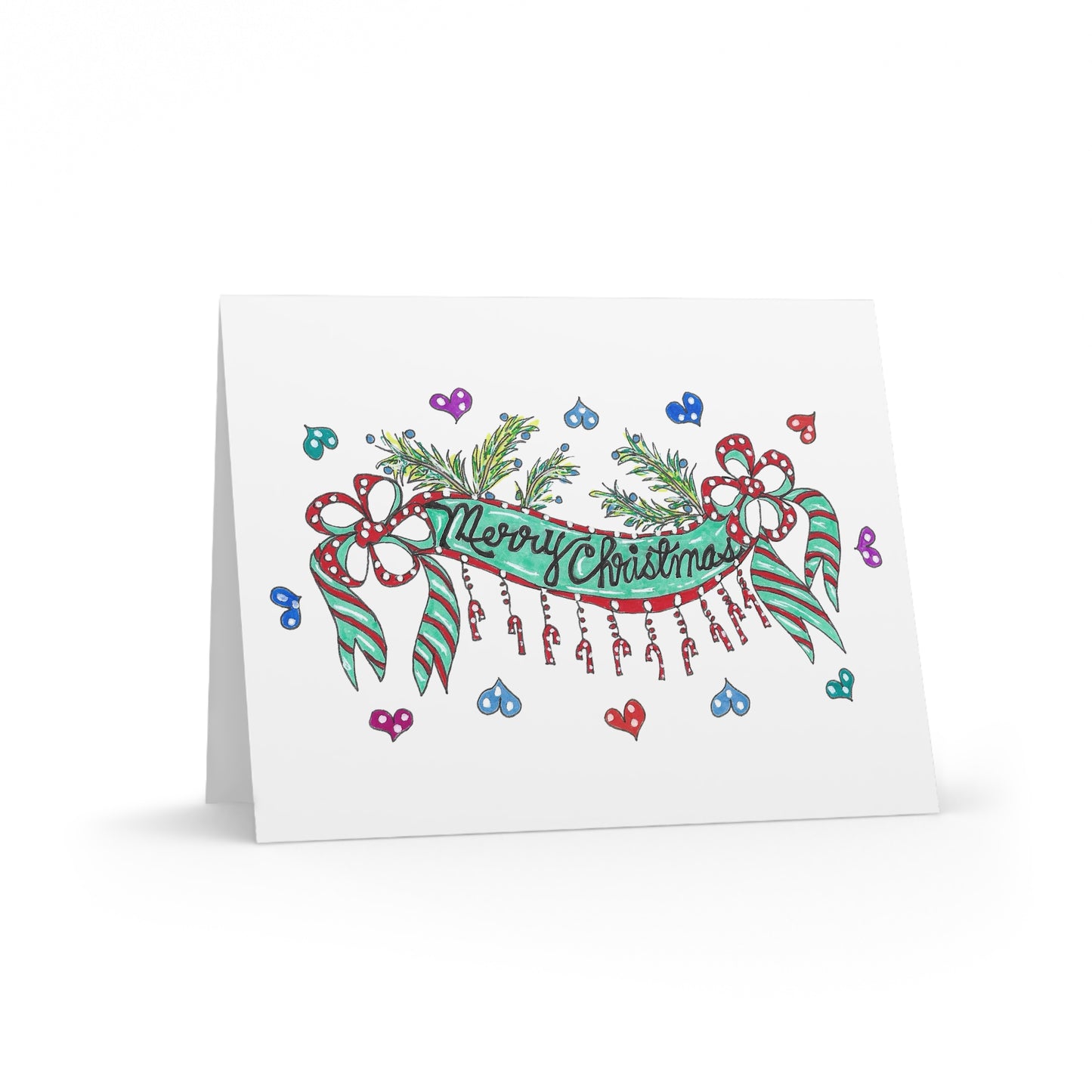 Merry Christmas Candy Canes Greeting cards (8, 16, or 24 pcs)