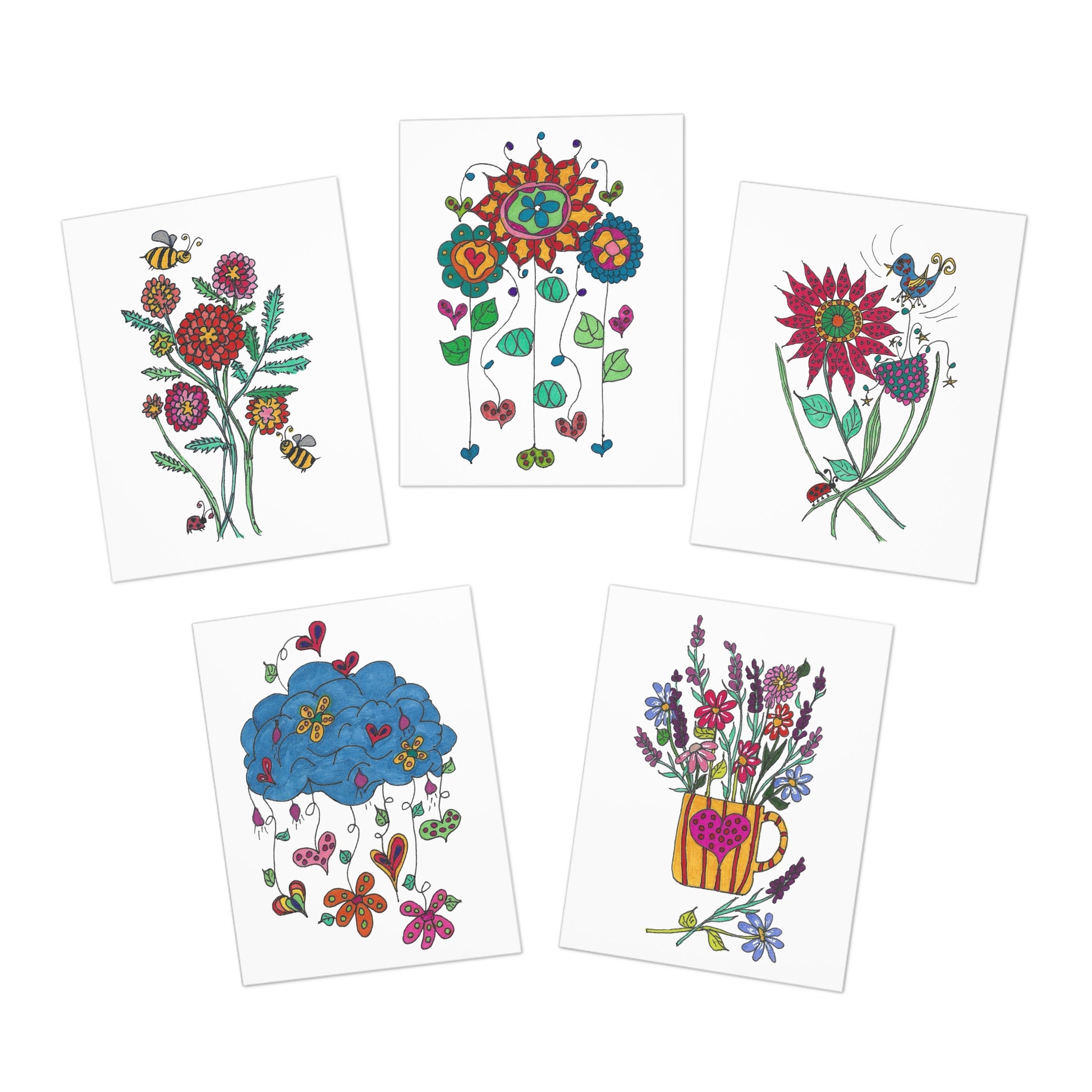 Hummingbird Greeting Cards Set – 5 Unique Designs for Every Occasion