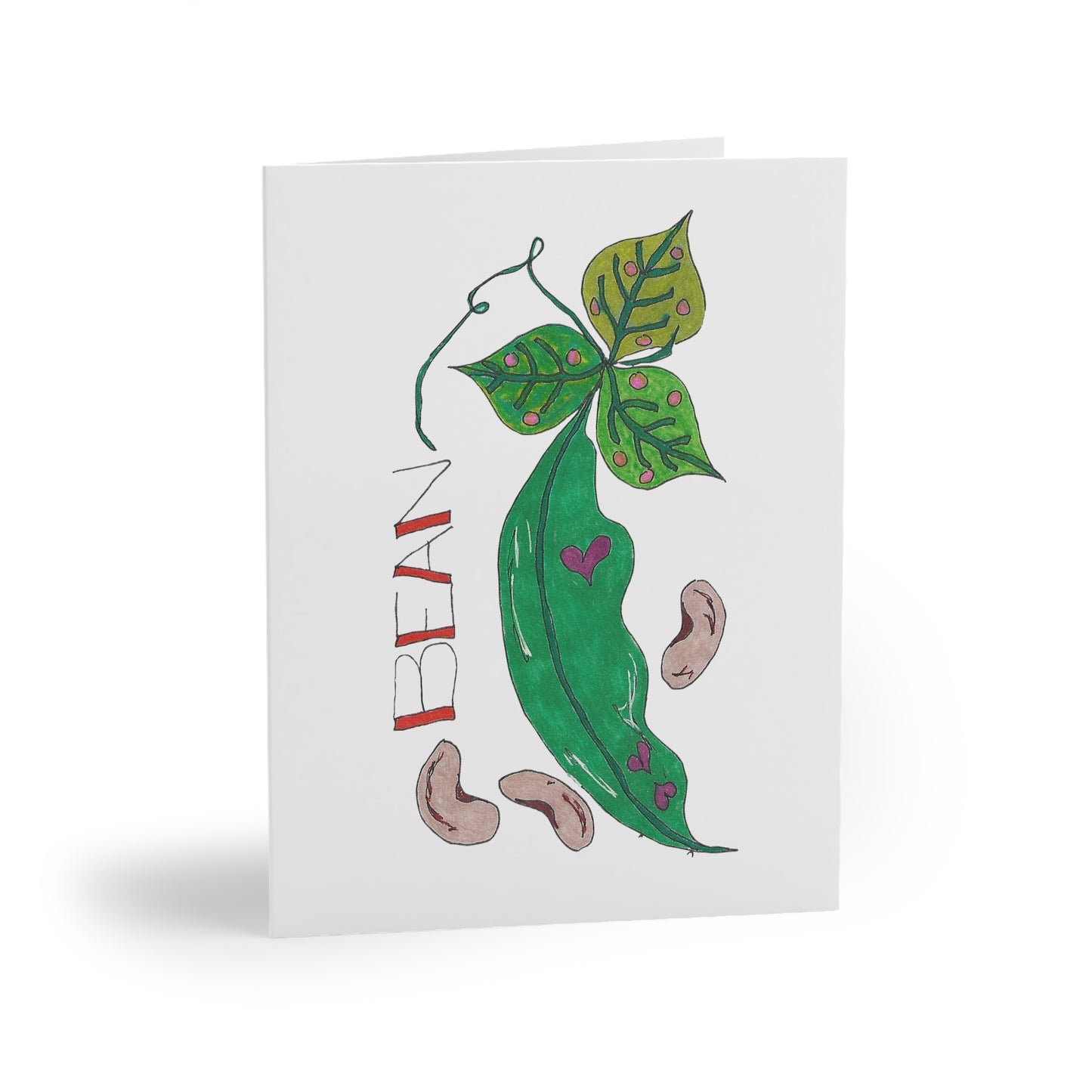 Beans Illustrated Greeting Cards — Whimsical Garden Note Cards (8/16/24 pcs)