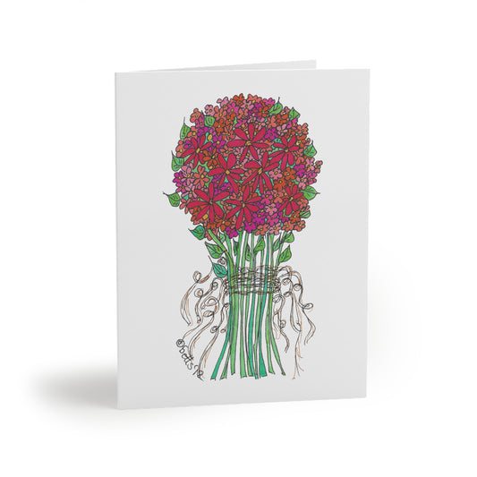 Magenta Bunch Hand-tie Greeting cards (8, 16, or 24 pcs)