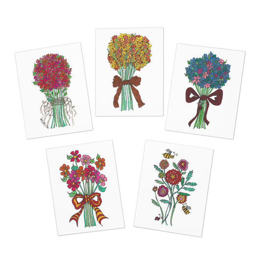 Bunches & Bees Greeting Card Sets – 5 Hand-Illustrated Designs