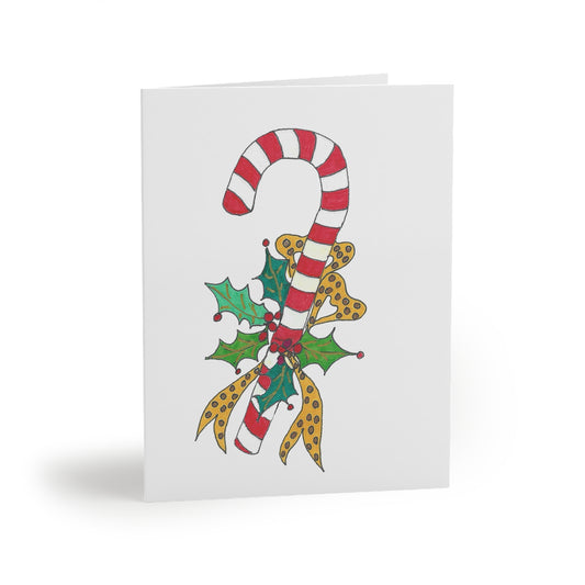 Candy Cane & Holly Greeting cards (8, 16, or 24 pcs)
