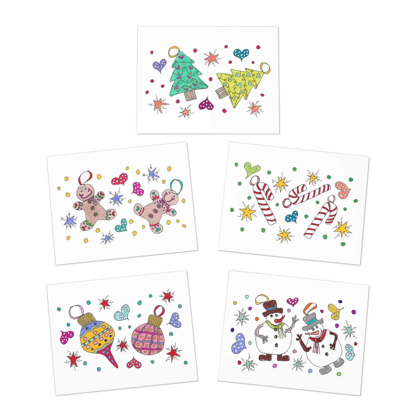 Ornament Medley Greeting Card Multipack, 5 Festive Designs