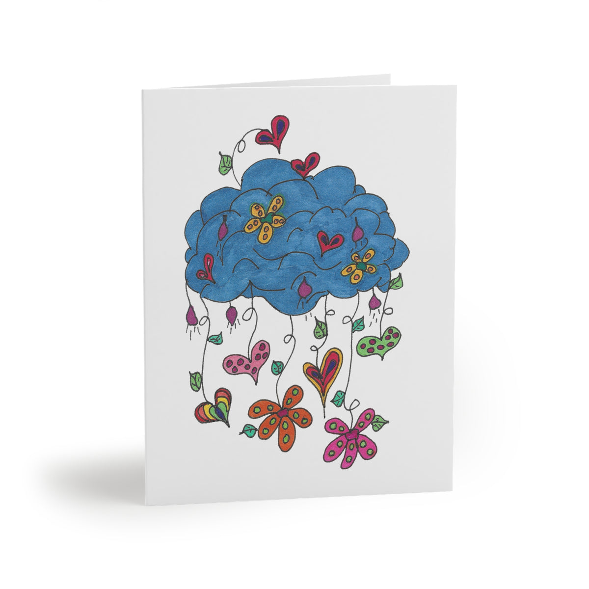 Buy It's Raining Hearts and Flowers Greeting Cards Online