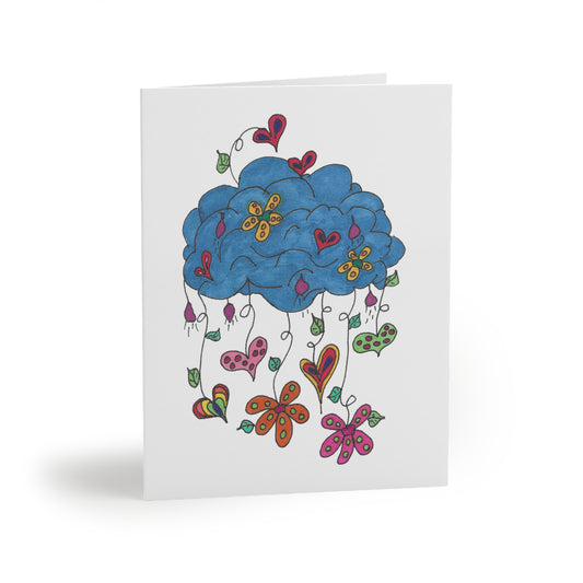 Buy It's Raining Hearts and Flowers Greeting Cards Online