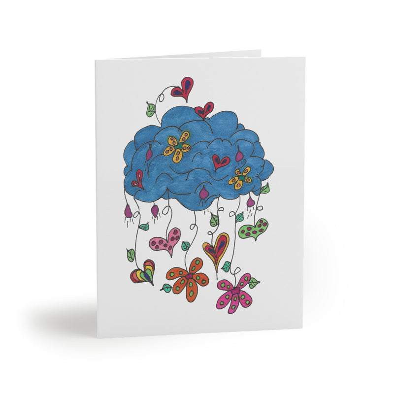 Buy It's Raining Hearts and Flowers Greeting Cards Online