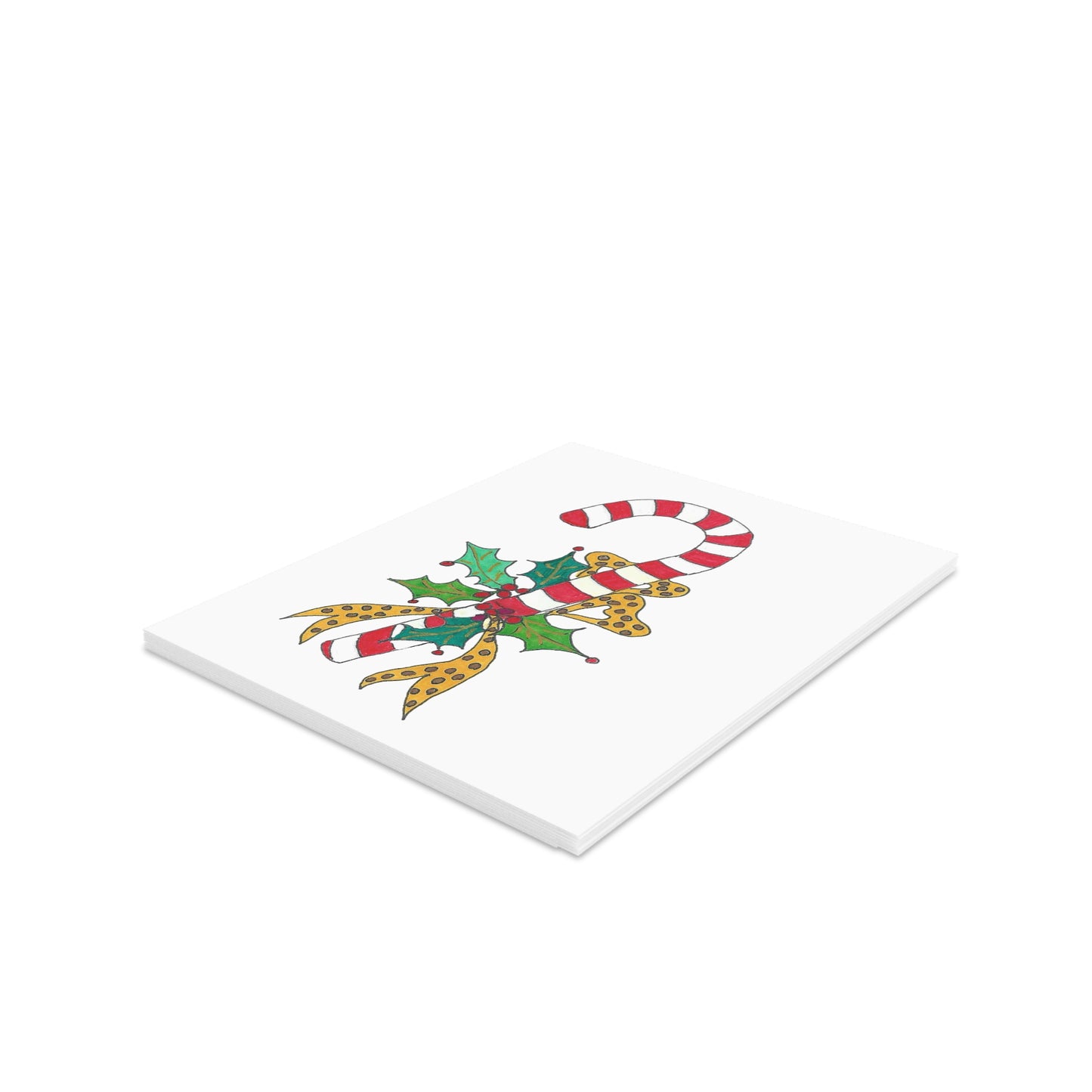 Candy Cane & Holly Greeting cards (8, 16, or 24 pcs)