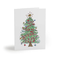 Christmas Tree & Hearts Garland Greeting cards (8, 16, or 24 pcs)