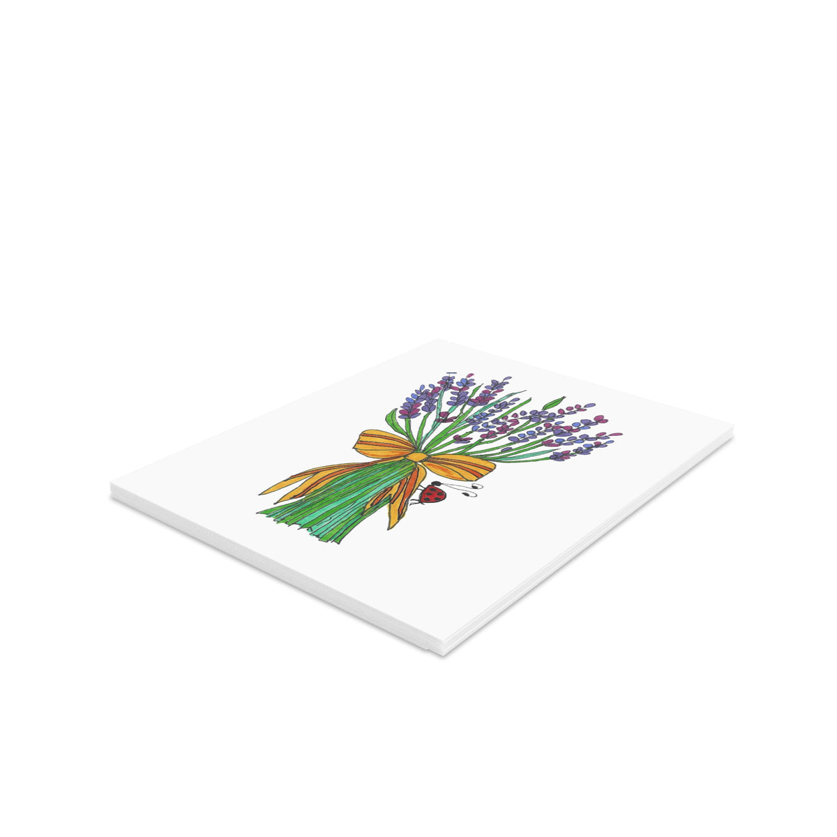 Lavender Hand-tie and Ladybug Everyday Cards