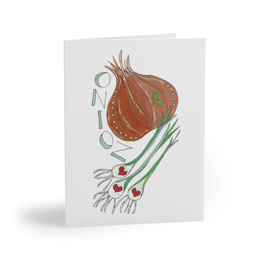 Onions Greeting Card Set — Hand-Drawn Vegetable Note Cards (8/16/24 pcs)