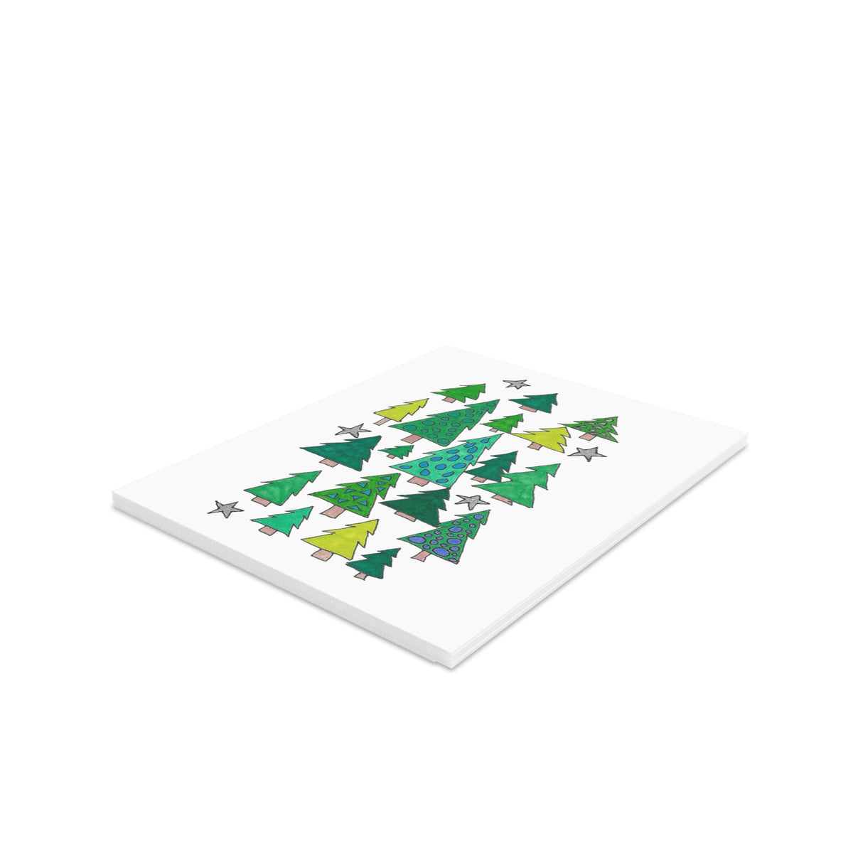 Christmas Tree Farm & Stars Greeting cards (8, 16, or 24 pcs)