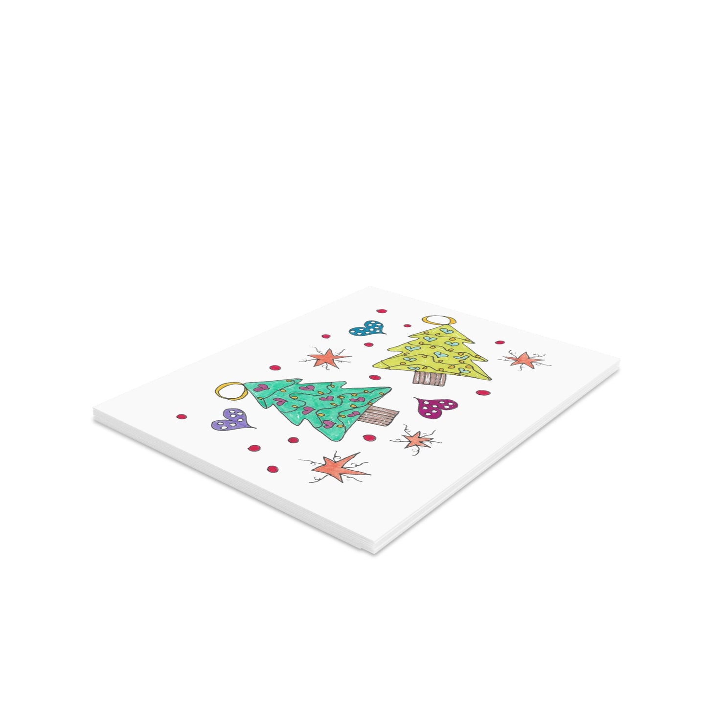 Christmas Tree Ornaments Greeting cards (8, 16, or 24 pcs)