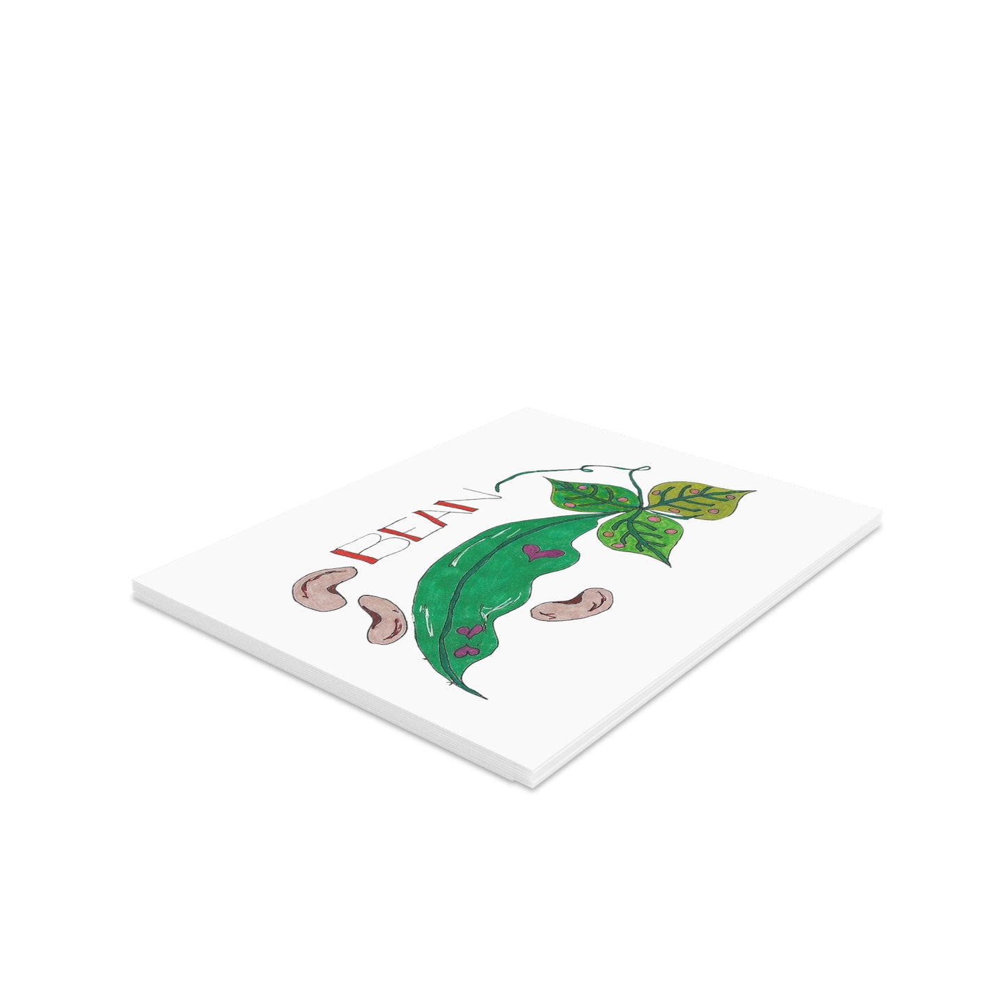 Beans Illustrated Greeting Cards — Whimsical Garden Note Cards (8/16/24 pcs)
