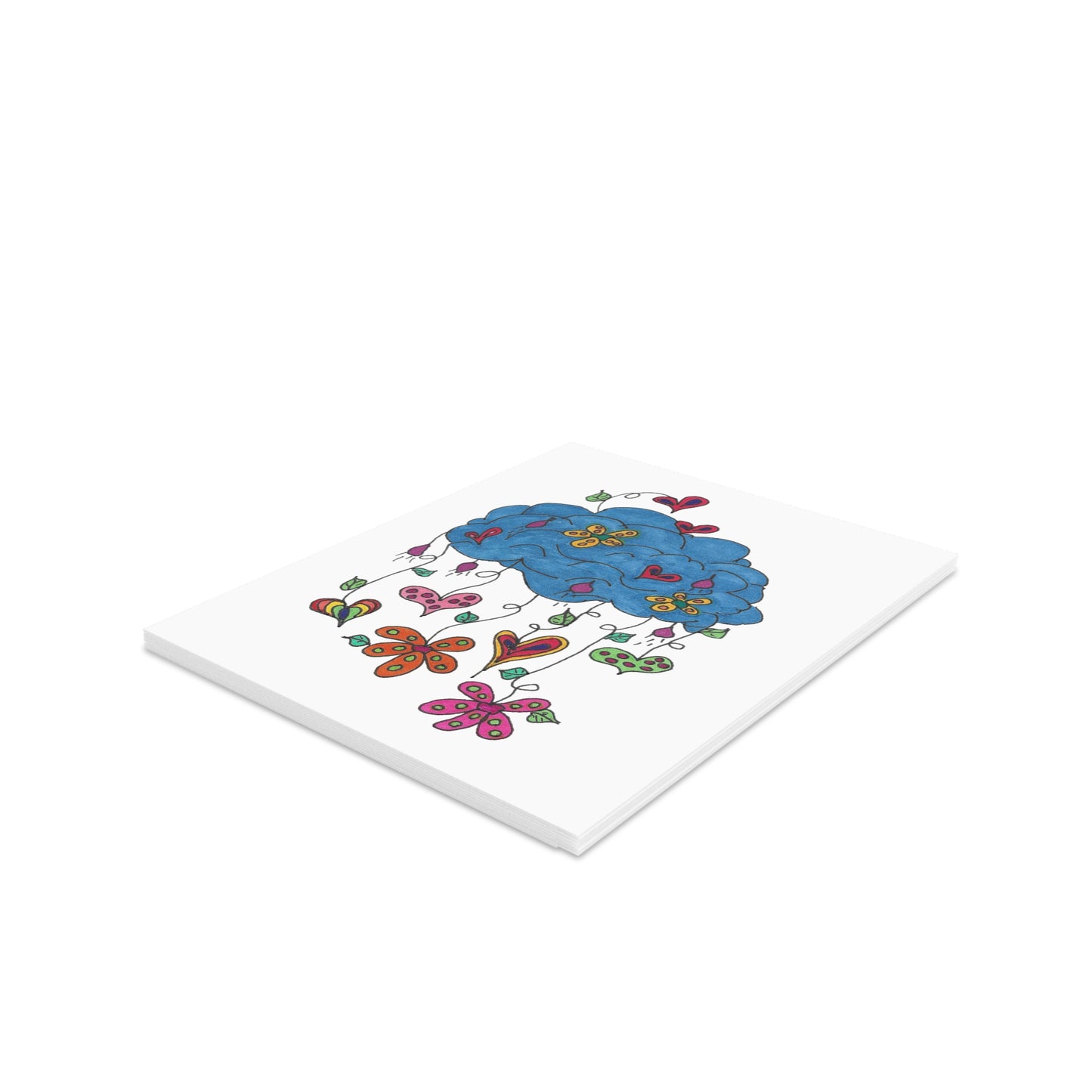 It's Raining Hearts and Flowers Greeting cards (8, 16, or 24 pcs)
