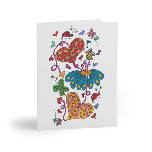 Hearts + Flowers + Bugs Greeting cards (8, 16, or 24 pcs)