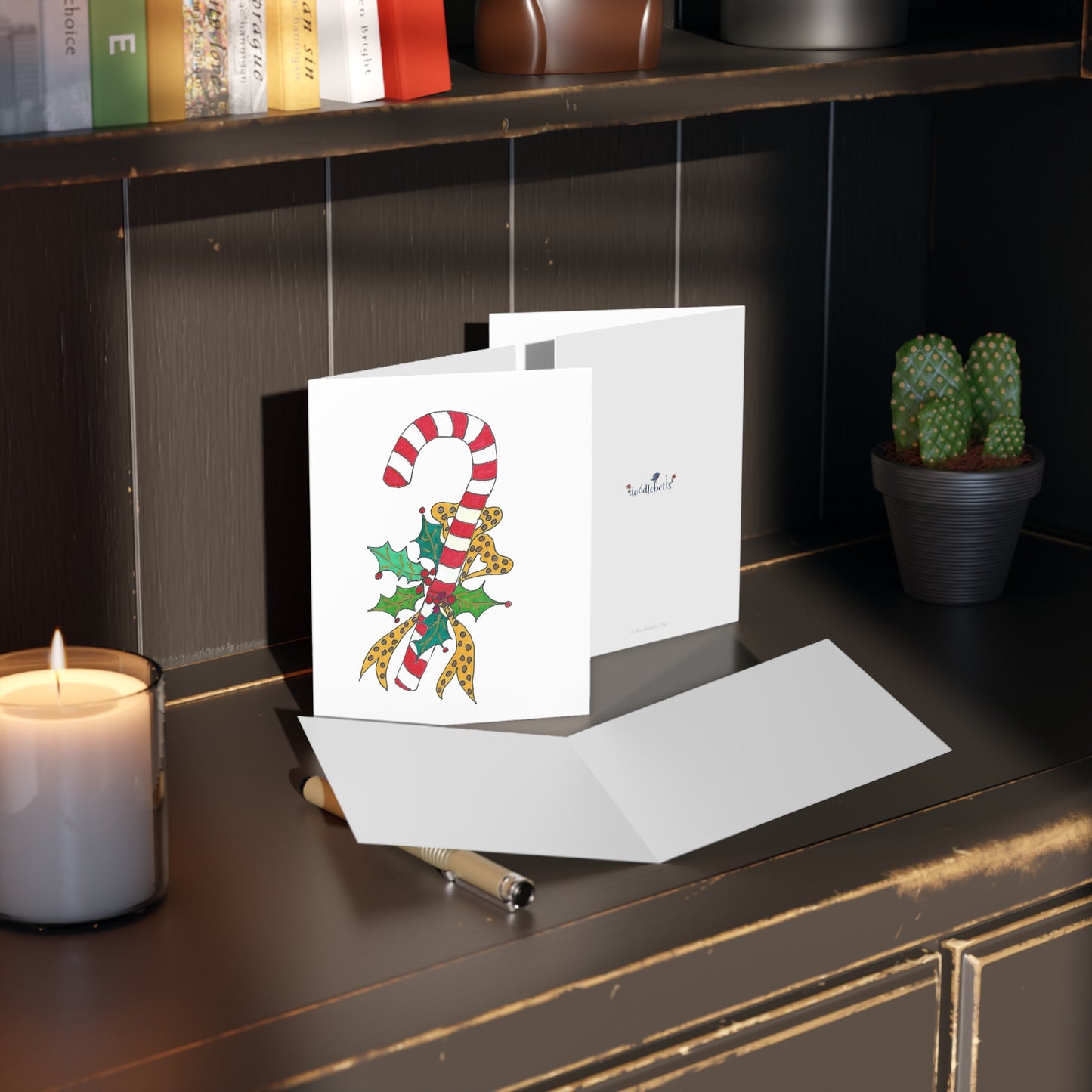 Candy Cane & Holly Greeting cards (8, 16, or 24 pcs)