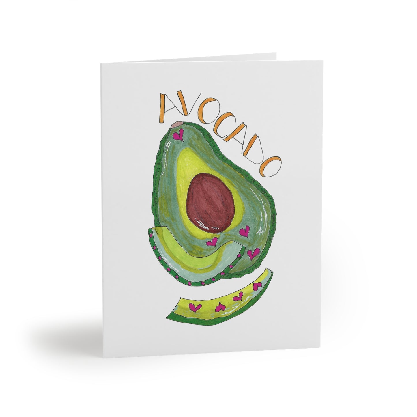 Avocado Greeting Cards — Sliced Avocado Note Cards (Sets of 8/16/24)
