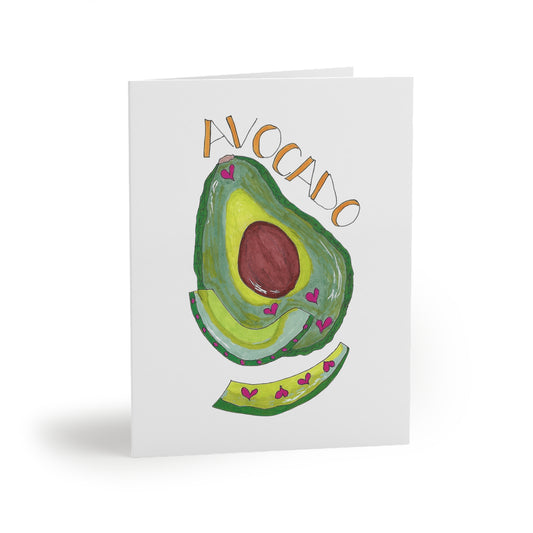 Avocado Greeting Cards — Sliced Avocado Note Cards (Sets of 8/16/24)