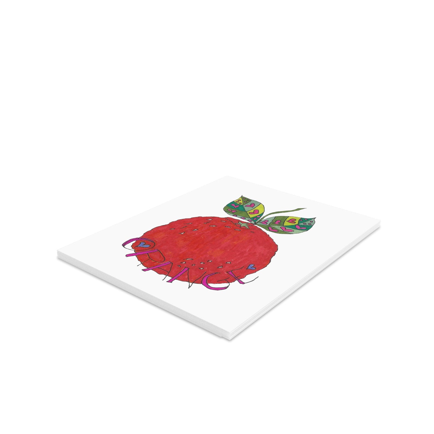 Blood Orange Greeting Card Set — Hand-Drawn Fruit Note Cards (8/16/24 pcs)