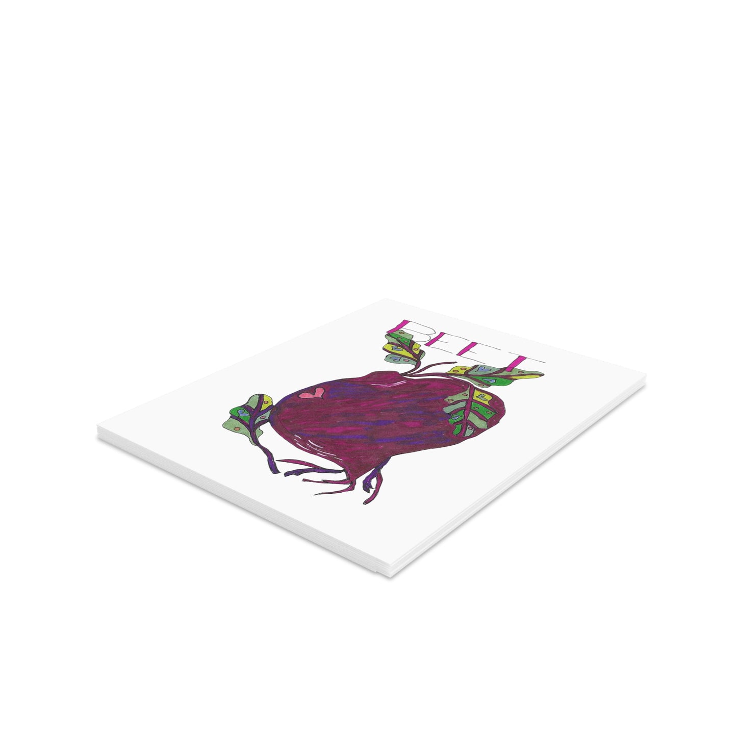 Beet Greeting Cards – Illustrated Beetroot Note Cards (Sets of 8/16/24)