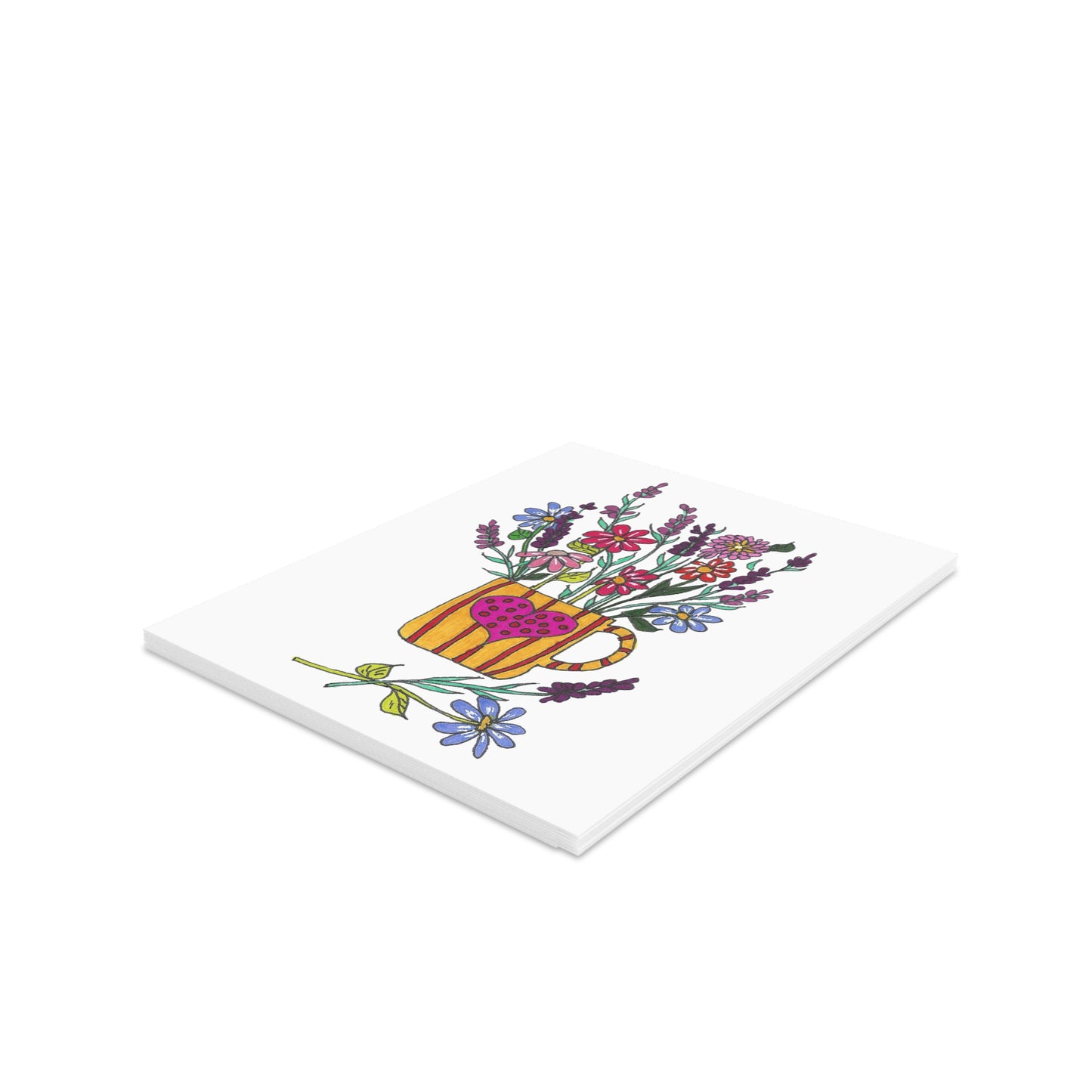 Mug of Flowers Greeting cards (8, 16, or 24 pcs)