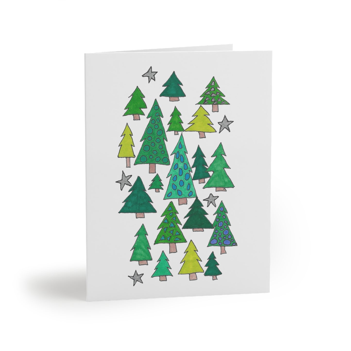 Christmas Tree Farm & Stars Greeting cards (8, 16, or 24 pcs)