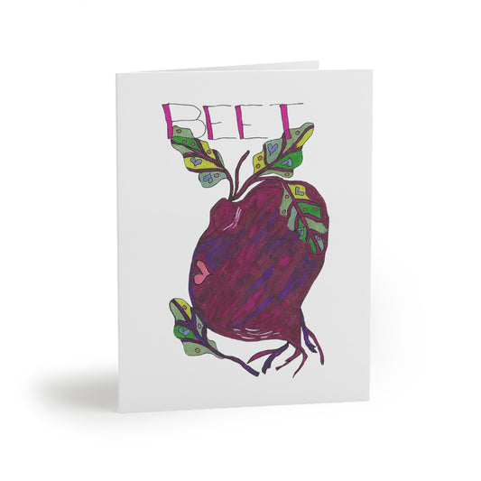 Beet Greeting Cards – Illustrated Beetroot Note Cards (Sets of 8/16/24)
